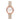 Time & Tru Women's Wristwatch: Rose Gold Tone Case, White Dial, Blush Faux Leather Strap (FMDOTT093)