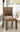 Simple Rustic Style Brown Fabric 2pcs Side Chairs Bold Sturdy Design Rustic Oak Solidwood Frame Nailhead Dining Chairs Furniture