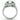 TK1317 - High polished (no plating) Stainless Steel Ring with Top Grade Crystal in Emerald